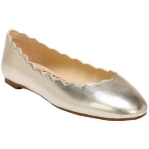 Sam & Libby Gold Scalloped Flats 8.5